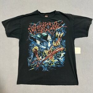 Marvel Venom T-Shirt Men's Medium Black Mad Engine Heavy Metal Graphic Tee